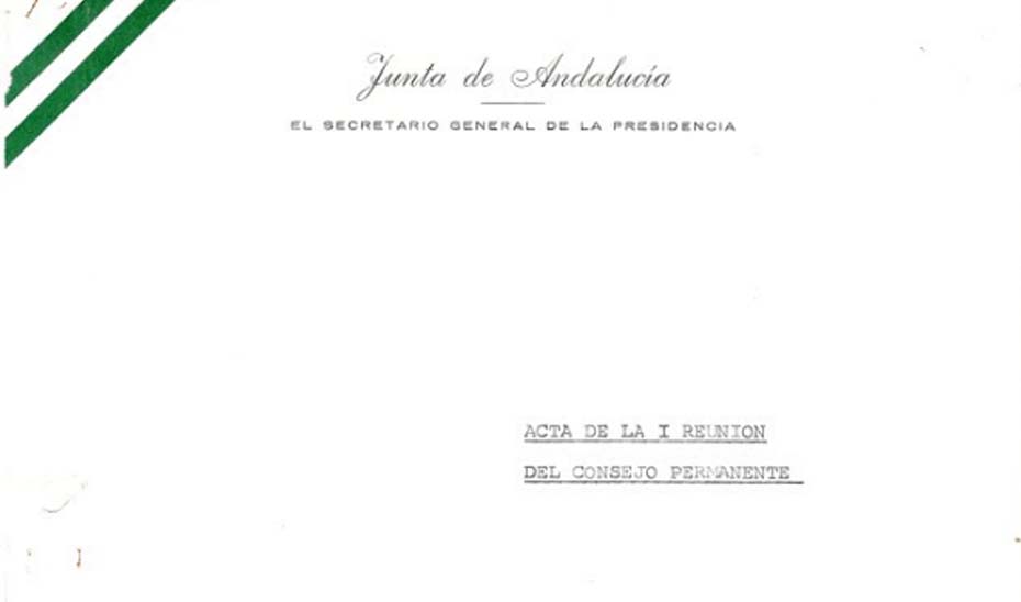 Acta del primer Consejo Permanente de la Junta de Andalucía